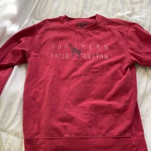 Southern Fried Cotton Crewneck, Red, Size M